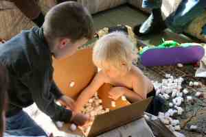 Two Children with Peanuts