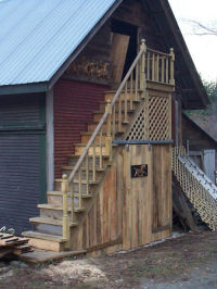 Barn steps with storage below