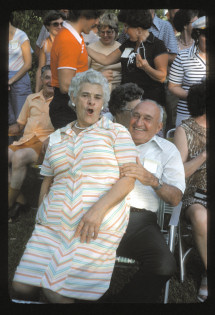 Esther and Frank, 1974, engaged in mischief