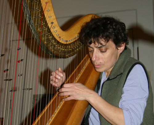 Elizabeth Panzer on the harp