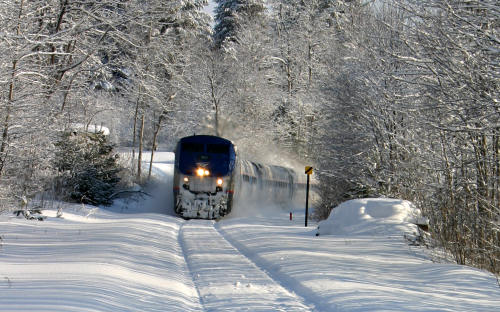 Amtrak in snow