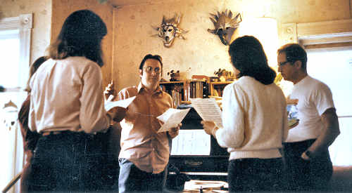 Rehearsing the RUCC Choir, 1985