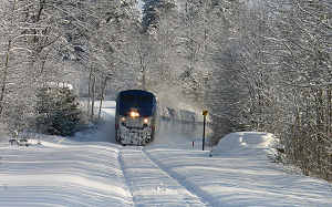 Amtrak in Snow