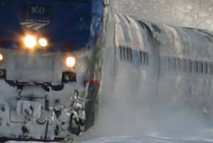 Amtrak in Snow (Detail)