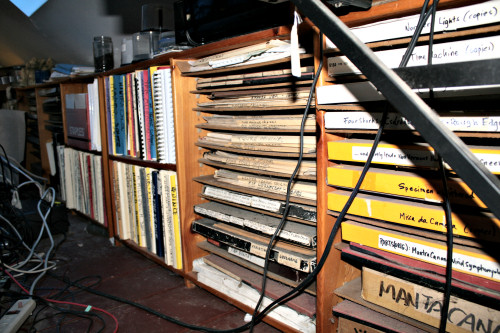 Row of scores from the paper music days