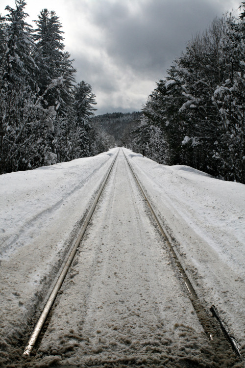 Snow walk in Northfield Falls