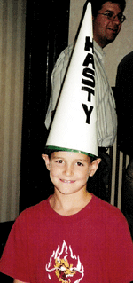 Hasty Hat wearer
